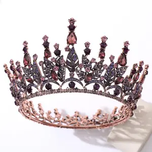 AS2022 Luxus Diamant Barock Krone Haarschmuck Braut Hochzeit Kristall Tiara und Kronen Zirkon