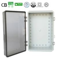 Boîte de jonction électrique extérieure étanche IP67 300x200x130mm matériaux PC/ABS armoire électronique à porte à charnière transparente IP65/IP66