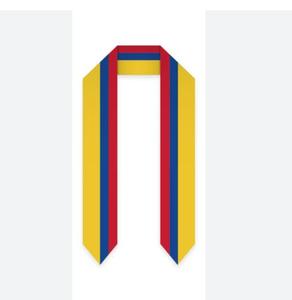 Bufandas con patrón de bandera de Colombia Bandera nacional Graduación Faja Estola Bufanda de satén - Product Image 1
