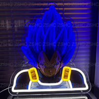Letrero de Luces Led de Neón de Alta Calidad con Personaje de Anime Dragón, Lámpara de Neón 3D Personalizada de Dibujos Animados para Colgar