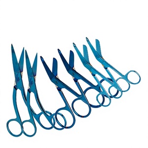 Ciseaux à pansements manuels de qualité supérieure, couleur argentée, en acier inoxydable, à pointe arrondie MOL, pour infirmières, trousses de premiers secours, ambulanciers et professionnels de la santé - Product Image 1