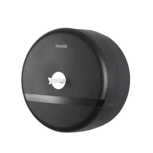 <b>Tissue</b> Box Wall Mounted Circular <b>Black</b> And White No Drilling Required Bathroom Storage - Product Image 4