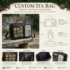 Sac bandoulière vintage personnalisé en PU transparent avec affichage de broches, sangle réglable et fermeture éclair pour femme, idéal pour l'extérieur - Product Image 1