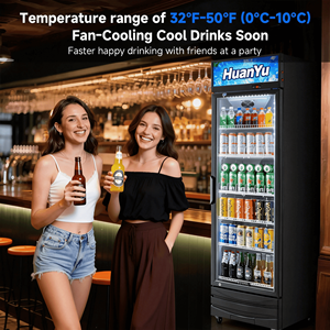 Congélateur commercial à porte vitrée, réfrigérateur vertical à refroidissement par ventilateur pour boissons, vitrine de présentation, fournitures pour entrepôts et supermarchés - Product Image 3