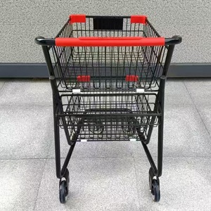 Carrito <span class=keywords><strong>de</strong></span> Compras <span class=keywords><strong>de</strong></span> Alta Calidad <span class=keywords><strong>de</strong></span> 60L, 2 Niveles, Resistente, con 4 <span class=keywords><strong>Ruedas</strong></span>, Carrito <span class=keywords><strong>de</strong></span> Supermercado - Product Image 2