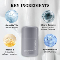 Sérum Lacté Visage Végétalien Naturel Réparateur de Barrière Cutanée à la Vitamine E et Céramide, Anti-Rides et Resserre les Pores, OEM ODM