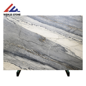 Venta Especial: Losa <span class=keywords><strong>de</strong></span> Mármol Azul Paisaje, 18mm <span class=keywords><strong>de</strong></span> Grosor, Acabado Pulido, para Cocina y Comedor al Aire Libre, Venta al Por Mayor <span class=keywords><strong>de</strong></span> la Fábrica <span class=keywords><strong>de</strong></span> Mármol Wenlei - Product Image 1