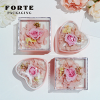 FORTE Nouveau design bas prix boîte-cadeau de bijoux rose préservée éternelle avec collier/boîtes d'emballage de bague pour les petites entreprises