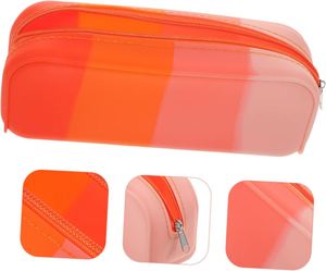 Silicone Zipper <b>Makeup</b> Bags Multi-functional Smell Proof Durable Cosmetic Bag for Women Pencil Pouch School Office Desktop - Product Image 3