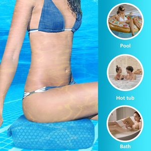 Siège <span class=keywords><strong>rehausseur</strong></span> de spa gris robuste et de soutien, à drainage rapide, en maille 3D, pour spa et piscine intérieure/extérieure, usage adulte, découpe personnalisable - Product Image 6