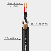 Kabel Mikrofon Seimbang ROXTONE MC005 24AWG 2 X 0.22 mm PVC 6.8 mm Wiring Harness
