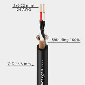 ROXTONE MC005 24AWG平衡麦克风电缆2 X 0.22毫米聚氯乙烯6.8毫米线束 - Product Image 2