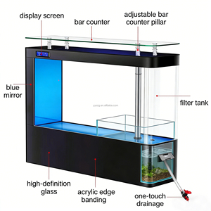 <span class=keywords><strong>Acquario</strong></span> di Lusso per Soggiorno, Nuovo Modello di Medie-Grandi Dimensioni, in <span class=keywords><strong>Vetro</strong></span> Curvo, Autoportante o da Parete, Senza Cambio d'Acqua, 137 Galloni - Product Image 5