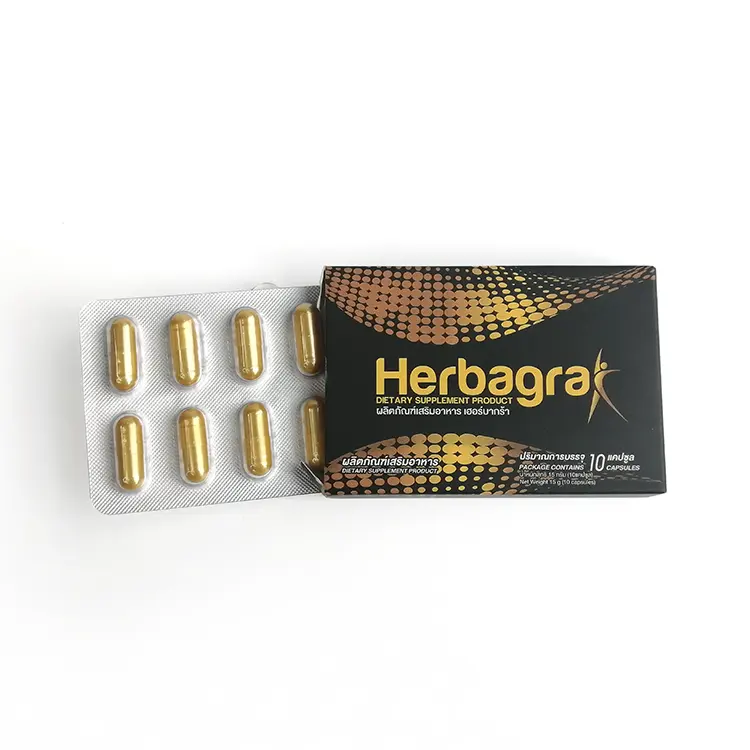 Thailand drive factory wholesale herbal medicine men's health boxed gold capsule