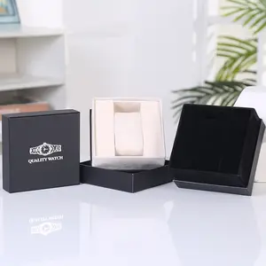 Wholesale Black Solid Cheap Watch Paper Box Custom Logo Packaging For Watches