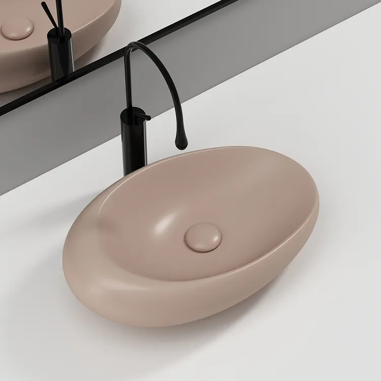 磁器ラバボデザイン楕円グース卵形容器シンクセラミック浴室洗面台