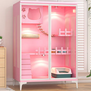 Yeni varış lüks pembe Pet Modern ahşap kedi mobilya ahşap ev evcil hayvan kafesi kedi - Product Image 4