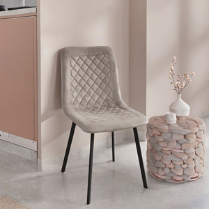 Ensemble de 4 chaises contemporaines italiennes Arianna en velours rose avec pieds en métal pour salle à manger intérieure - Product Image 3