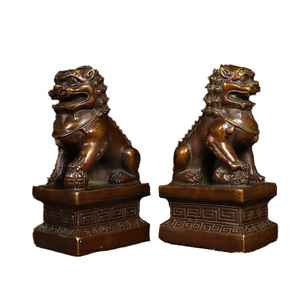 OEM Feng Shui Copper Traditional <b>Chinese</b> Decoration Oriental Brass <b>Lion</b> Figurines Golden <b>lion</b> Animal Figurines Crafts - Product Image 2