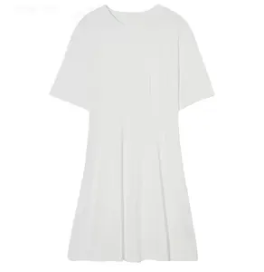 Летнее платье 2024 новый дизайн темпераментная Талия футболка платье трапециевидная юбка с коротким рукавом женское повседневное Хлопковое платье
