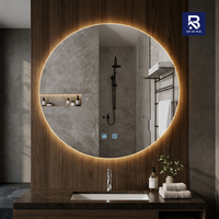 Miroir de salle de bain intelligent à LED, miroir de maquillage rétroéclairé avec capteur tactile, 3 couleurs réglables, anti-buée, pour hôtel, maison, OEM