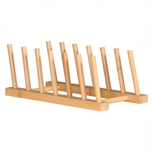 KESPER <b>Plate</b> <b>Rack</b> 10 Pack Bamboo Dish Draining Stand Kitchen Counter Storage - Product Image 2