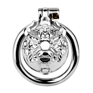 Cage de chasteté masculine en métal avec verrouillage pour pénis, pour hommes, avec ceinture en cuir PU et anneau de <span class=keywords><strong>boule</strong></span> - Product Image 3
