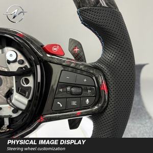Volante Deportivo Personalizado de Fibra de Carbono y Cuero con LED, Ajuste Perfecto para <span class=keywords><strong>BMW</strong></span> F30 F32 F10 F20 F15 F01 E90 M3 M4 M5 <span class=keywords><strong>M7</strong></span> - Product Image 4