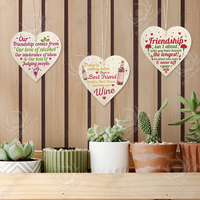 Putuo Decor Plaque Murale en Bois en Forme de Cœur « Meilleur Ami » – Cadeau d'Amitié, Décoration Artisanale pour la Maison