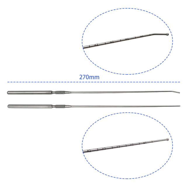 Stainless Steel Nerve Root Probe Fine Head Cervical Lumbar Nerve Root Exfoliatorn Dual Channel Orthopedic Surgical Instrument