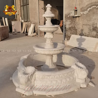 Fontaine d'eau en marbre sculpté à la main, écologique, résistante à l'eau, pour la décoration extérieure des jardins commerciaux