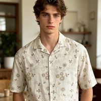 Chemises amples décontractées pour hommes arabes, brodées et tricotées, en lin/coton, imprimé floral, respirantes, séchage rapide, boutonnées, collection été 2026, taille XXL
