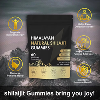 Gummies de Shilajit Naturel de l'Himalaya 60 pièces 180g Complément Alimentaire pour la Gestion de l'Énergie Adulte Gokshrua Muesli Noir Ashwagandha