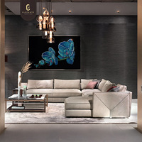 Canapé modulaire design italien de luxe Unique et confortable en velours de haute qualité en cuir véritable beige Canapé sectionnel pour villa et maison