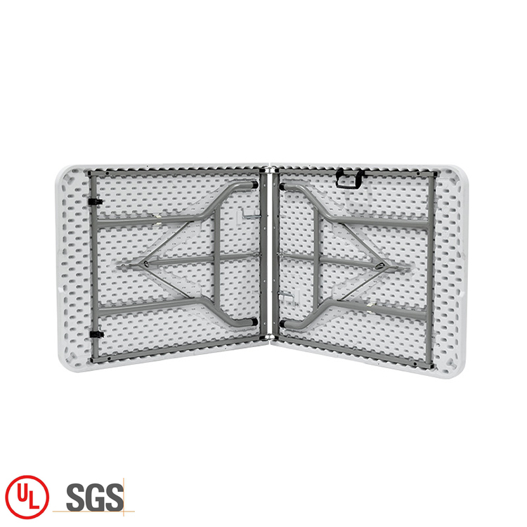 Venta caliente moderno de plástico plegable al aire libre plegable en la mitad de la mesa de comedor