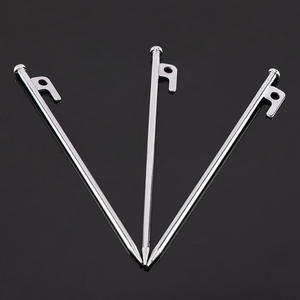 Niu Bang <b>Tent</b> Pegs 20-40Cm High Carbon Steel Chrome Plated <b>Outdoor</b> Camping Ground Pegs Industrial Grade All Seasons - Product Image 1