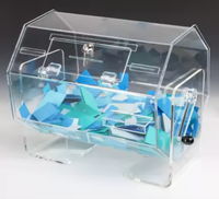 Tambour de tombola en acrylique transparent avec serrure, boîte de tirage de loterie transparente pour événements et fêtes