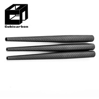 Tubes coniques en fibre de carbone 3K tissée, enveloppés sous film, OEM