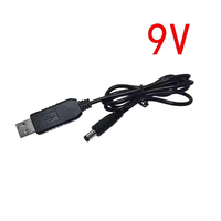 Kabel Penguat Daya USB DC 5V ke DC 5V 9V 12V Modul Step Up Konverter USB Kabel Adaptor Konektor Jantan 2.1x5.5mm