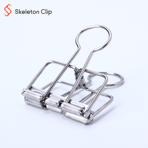 Clips de reliure creux en acier inoxydable 304 Design créatif pour une utilisation scolaire 19mm/32mm pince domestique avec sac Opp + boîte en Carton - Product Image 2