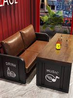 Tables et chaises de bistrot en fer forgé de style industriel rétro, mobilier pour brasserie, chaises de bistrot et table à manger