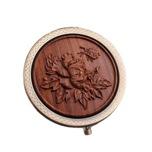 Miroir portable Weijun en bois de santal vert, carré, antique, pliable, en bois de séquoia et bois de rose ZDJ - Product Image 5