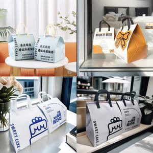 Bolsa Térmica Personalizada Desechable de Tela No Tejida para Comida para Llevar, Bebidas Frías y Calientes, <span class=keywords><strong>Café</strong></span>, Empaque para Restaurante, Bolsa para Llevar para Entrega de Vasos - Product Image 3