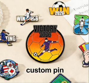 יצרן סיכות גביע העולם בהתאמה אישית סיטונאיות של פרקולור, תגי מגנט עם לוגו, עבודות יד, ספורט, אנימה, כדורגל, אמייל למתנות - Product Image 1