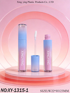 Tube de gloss à <span class=keywords><strong>lèvres</strong></span> en plastique à dégradé bicolore, double couche intérieure et extérieure transparente, conteneur cosmétique vide, diamètre 22 mm, personnalisable - Product Image 4