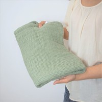 Hammam américain 390gsm vert OEKO-TEX taille personnalisée beaucoup de couleurs doux bio français gaufre pur lin serviette de bain