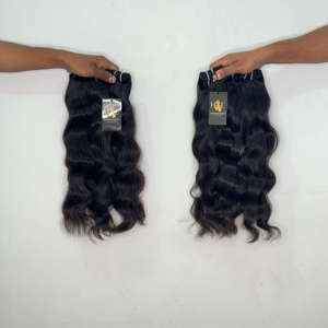 Extensiones de cabello ondulado al por mayor, cabello humano indio natural sin procesar en paquetes para mujeres negras - Product Image 2