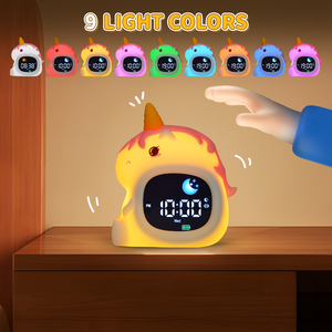 Réveil lumineux créatif en forme de <span class=keywords><strong>licorne</strong></span> intelligente, rechargeable, mignon, en silicone, lampe de nuit pour enfants, entraîneur de sommeil, horloge numérique - Product Image 2