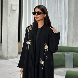 Abaya Abierta Moderna, Nueva, Bordada, Estilo Medio Oriente, Cardigan, Venta Caliente, Ropa Islámica para Mujer, Moda Musulmana, Abaya Étnica, Venta al Por Mayor - Product Image 5