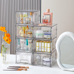 Transparent Acrylic Drawer Storage <b>Box</b> Stackable Desktop Organizer For Cosmetics <b>Makeup</b> Stationery Office Supplies Modern - Product Image 3